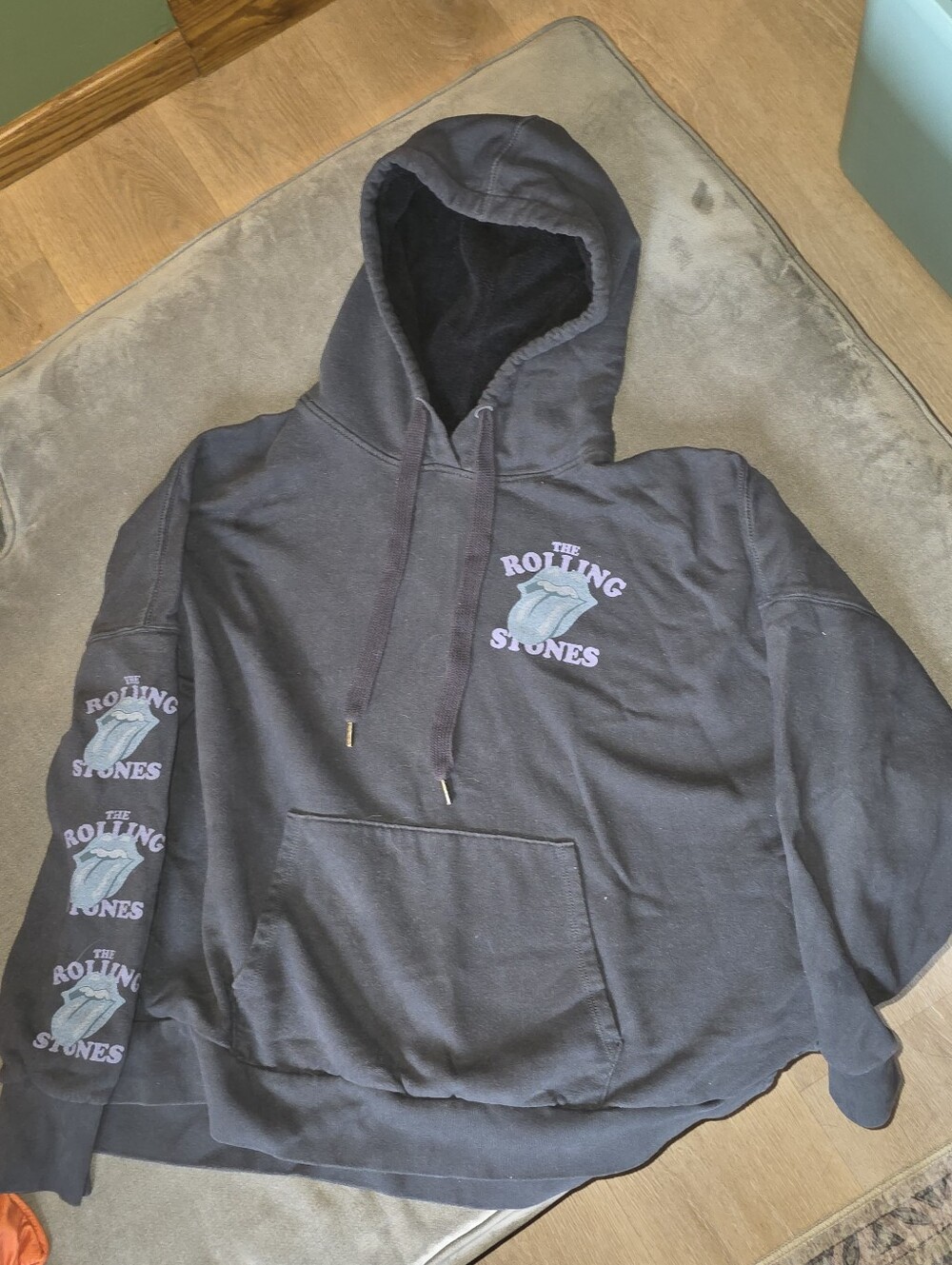 AE OVERSIZED The Rolling Stones Dark Navy Hoodie with Logo